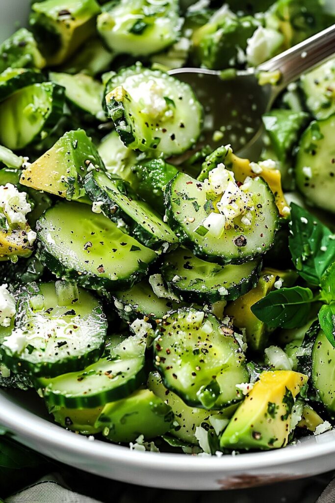 Quick 10 Minute Cucumber Avocado Salad