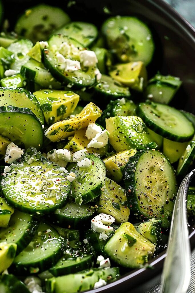 Quick 10 Minute Cucumber Avocado Salad