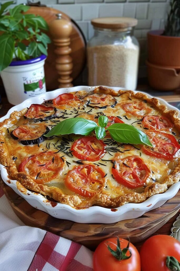 Easy Summer Tomato and Eggplant Pie