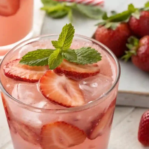 Fresh Pink Strawberry Lemonade