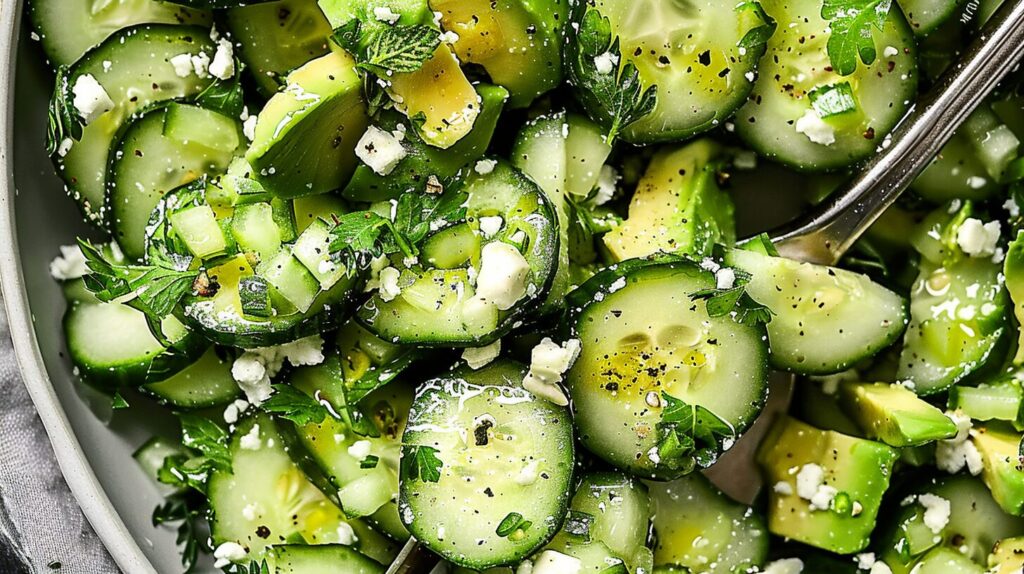 Quick 10 Minute Cucumber Avocado Salad