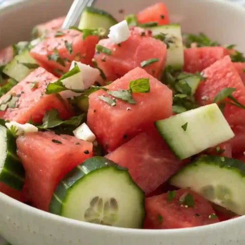 Watermelon Cucumber Salad