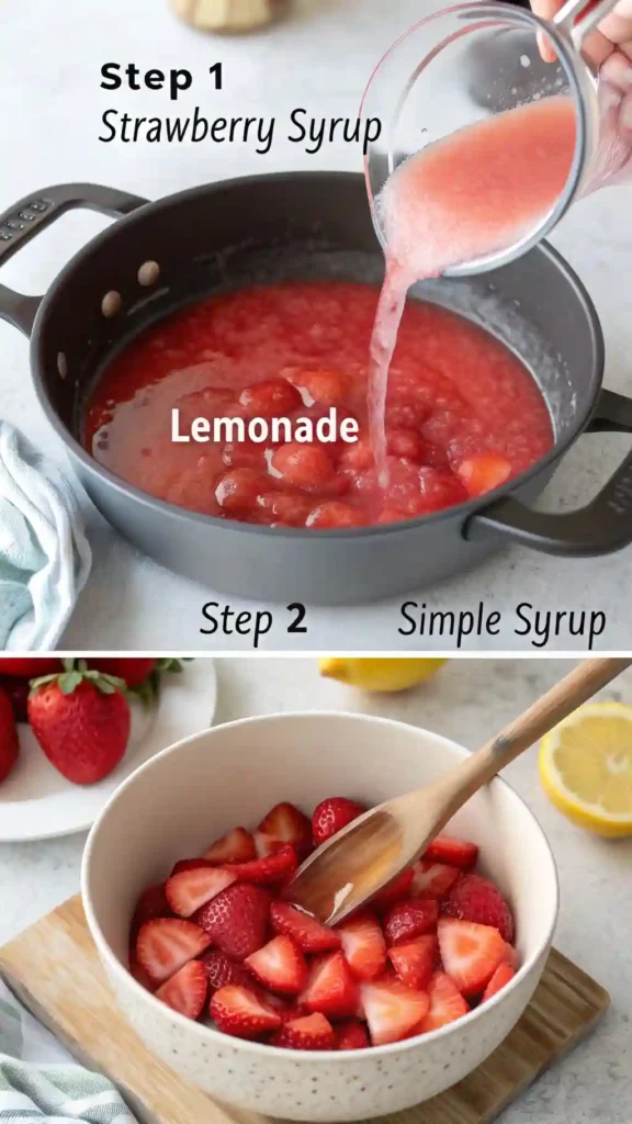 Fresh Pink Strawberry Lemonade