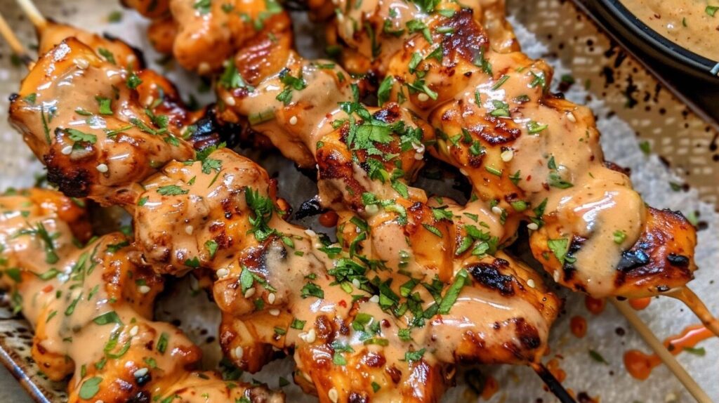Bang Bang Chicken Skewers