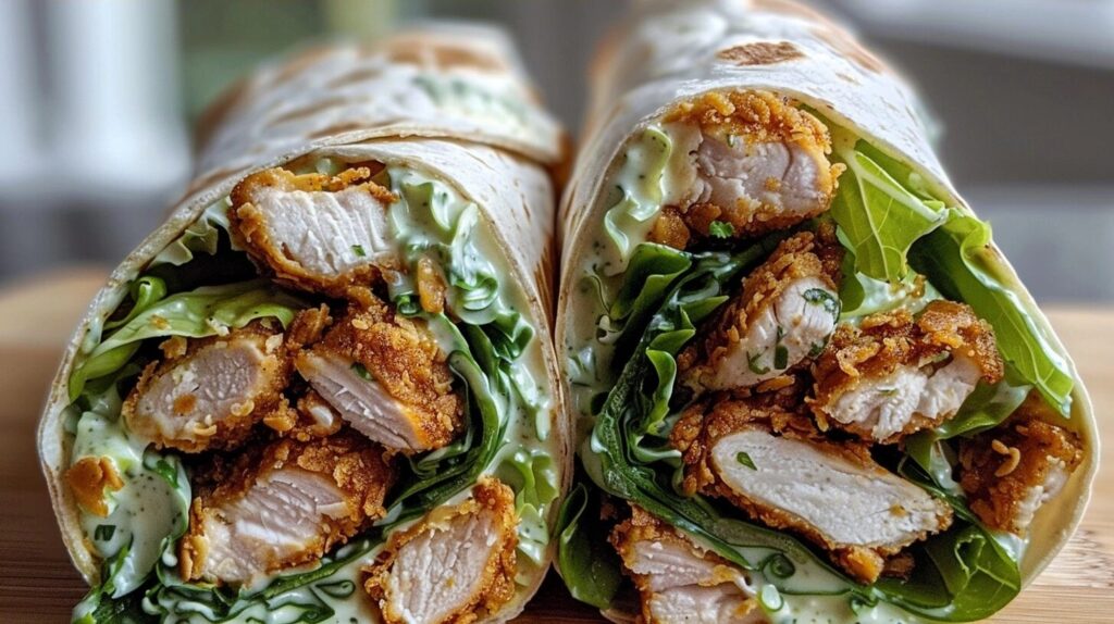 15-Minute Crispy Chicken Caesar Wraps