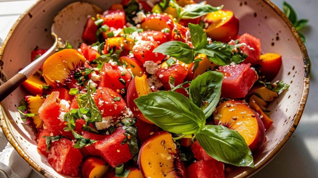 Summer Peach Watermelon Salad