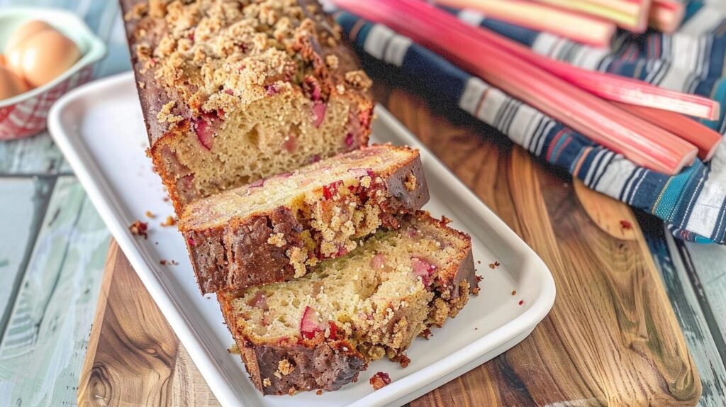 Cinnamon Streusel Rhubarb Bread: Cozy Crumb-Topped Treat