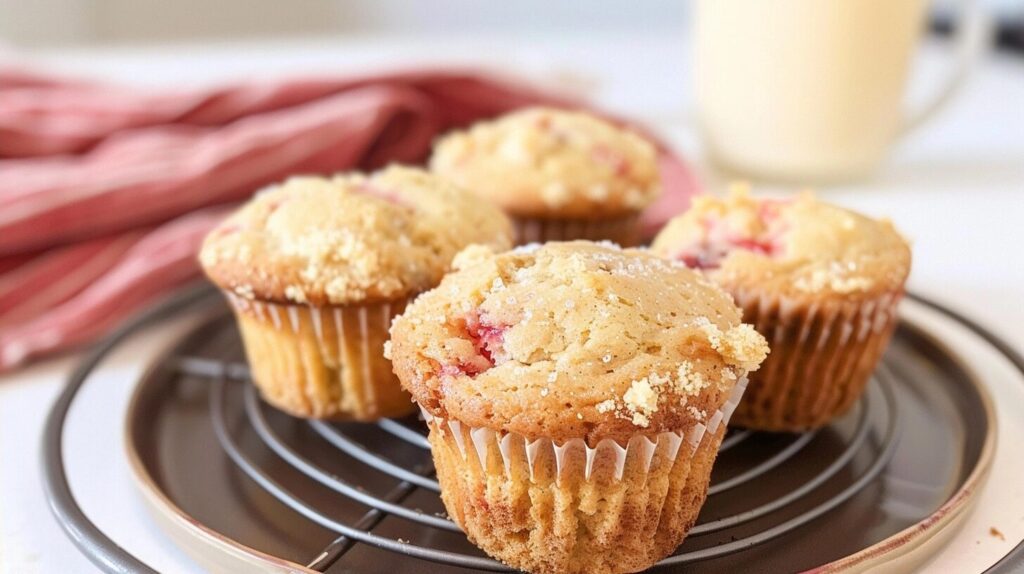 Super Moist Rhubarb Muffins Bursting with Tart-Sweet Flavor