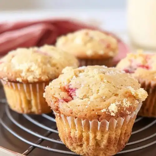 Super Moist Rhubarb Muffins Bursting with Tart-Sweet Flavor