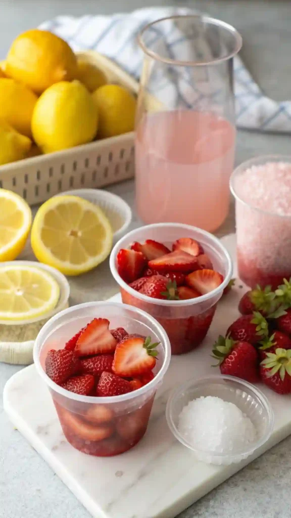 Fresh Pink Strawberry Lemonade
