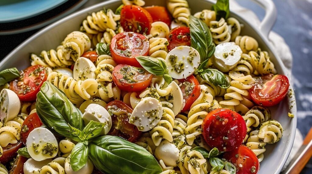 Pesto Caprese Pasta Salad
