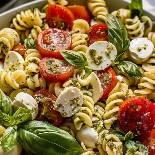Pesto Caprese Pasta Salad