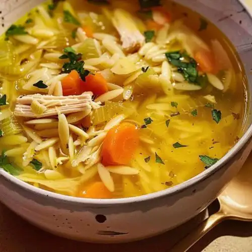 Warm Chicken Orzo Soup