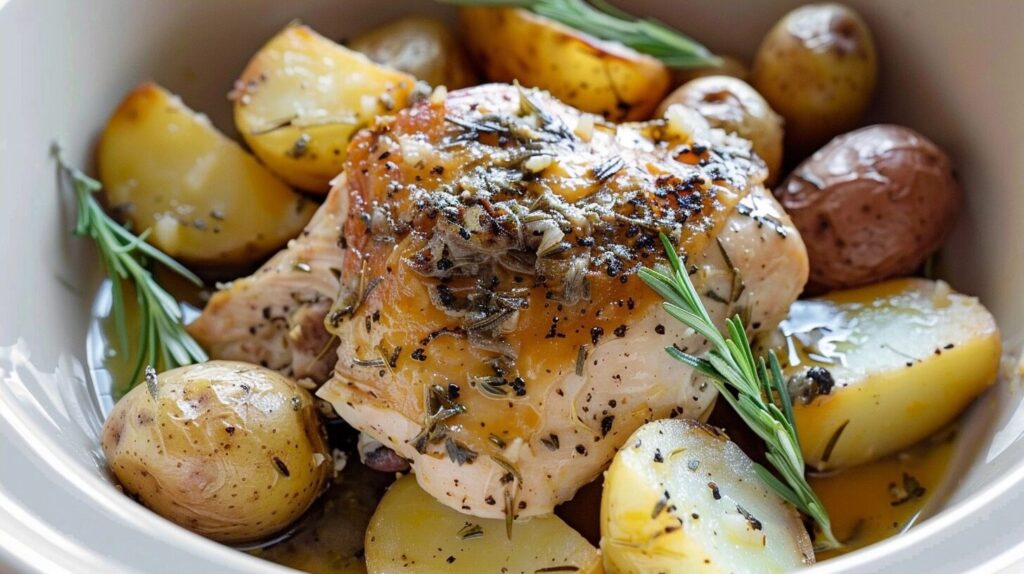 Garlic Butter Crockpot Chicken with Potatoes