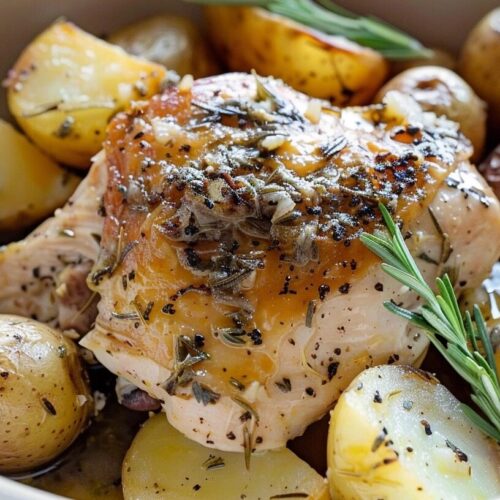 Garlic Butter Crockpot Chicken with Potatoes