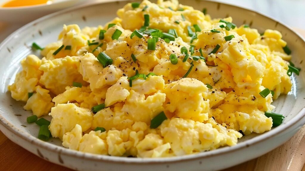 Creamy Cottage Cheese Scrambled Eggs