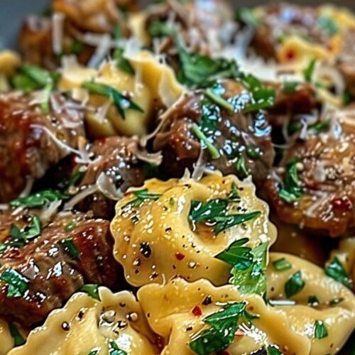 One-Pan Cowboy Butter Tortellini Steak Bites