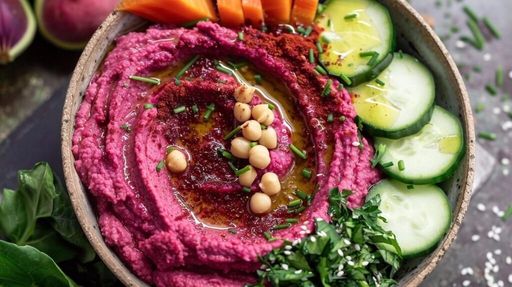 Creamy Beet Hummus Power Bowl
