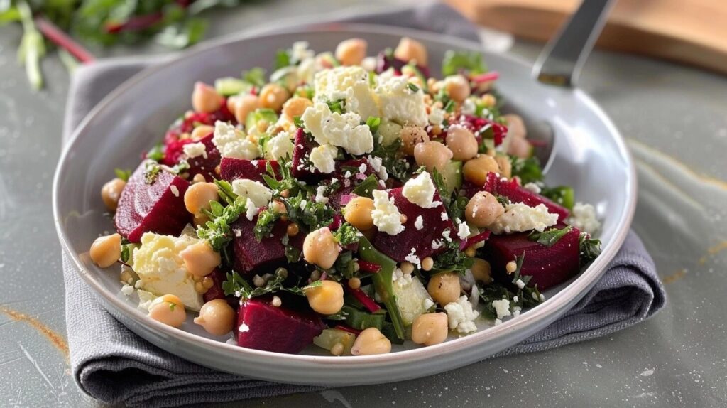 Chickpea Beet Feta Salad