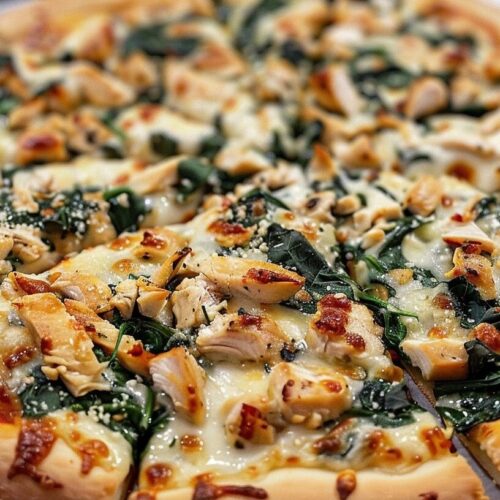 Homemade Chicken Spinach Pizza