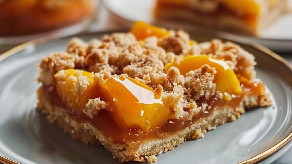 Honey-Glazed Peach Crumble Bars