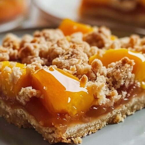Honey-Glazed Peach Crumble Bars