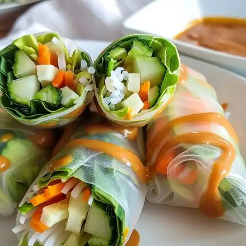 Vegetable Spring Rolls with Peanut Sauce