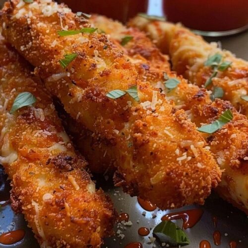 Spicy Buffalo Chicken Mozzarella Sticks