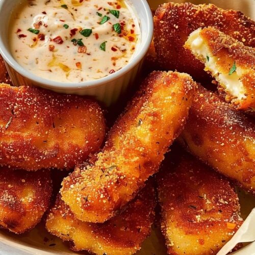 Spicy Nashville-Style Mozzarella Sticks