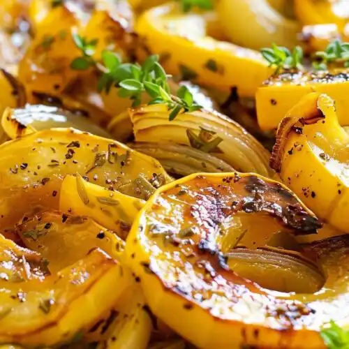Glazed Yellow Squash With Onions Recipe