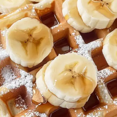 Mini Banana Bread Waffles for Breakfast