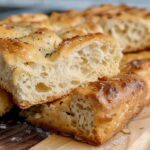 Crispy Sourdough Discard Garlic Herb Focaccia Bread