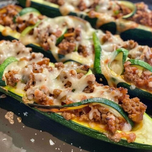 Ground Beef Zucchini Boats