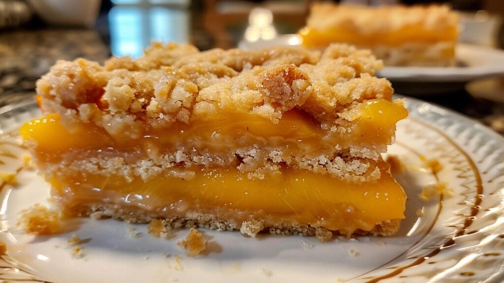 Peach Crumb Bars for Summer Dessert
