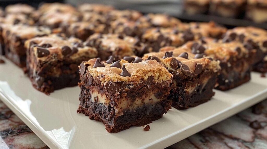 Chocolate Chip Cookie Dough Brownie Bites