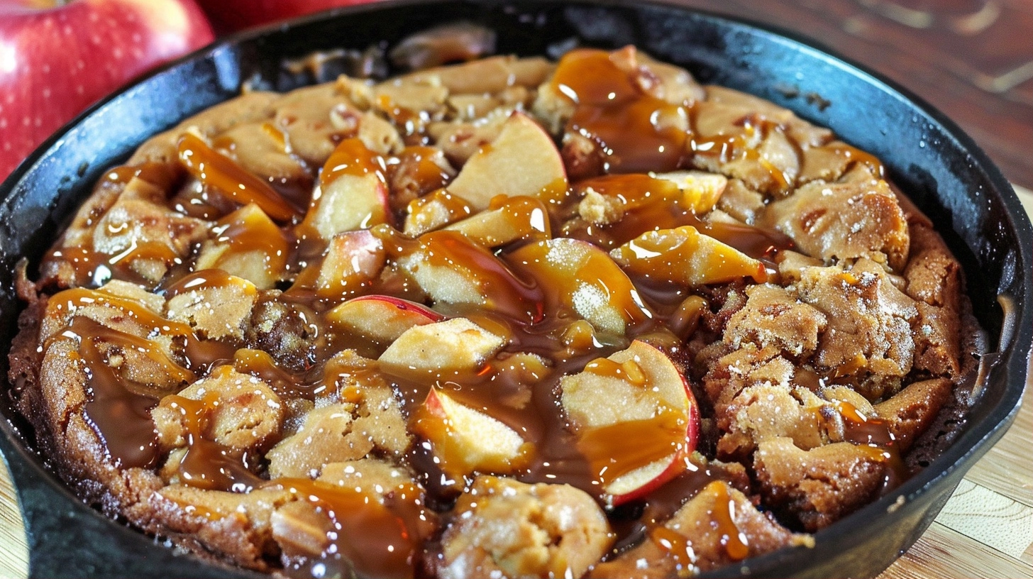 Caramel Apple Blondie Skillet for Cozy Nights