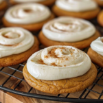 Pumpkin Cookies with Cream Cheese Frosting