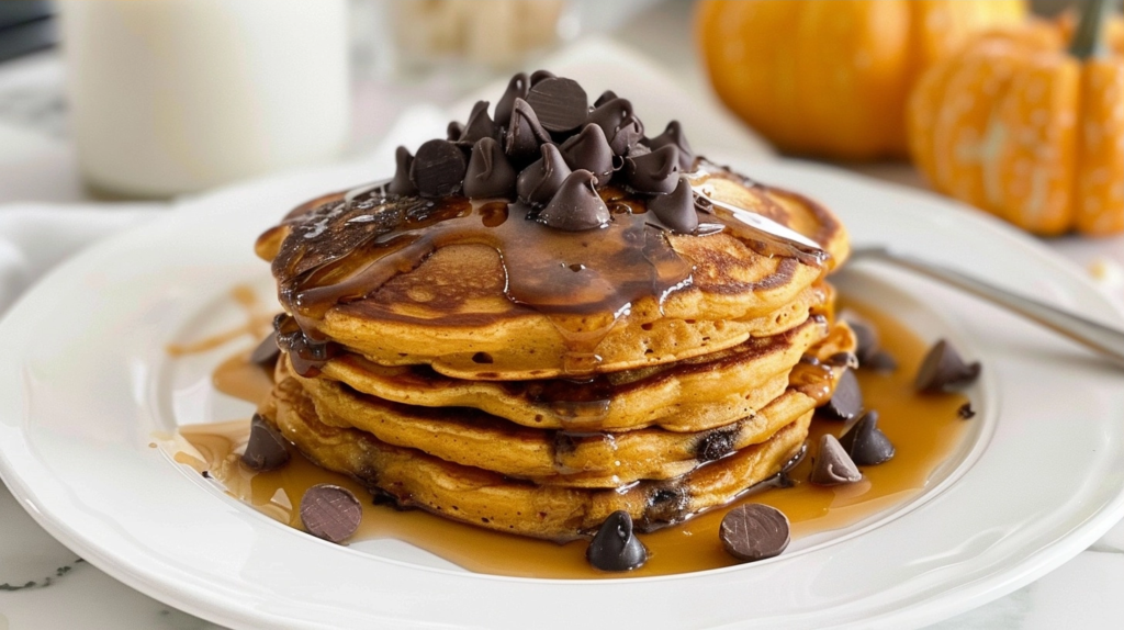 Pumpkin Chocolate Chip Pancakes