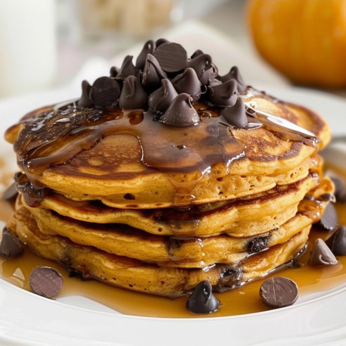 Pumpkin Chocolate Chip Pancakes