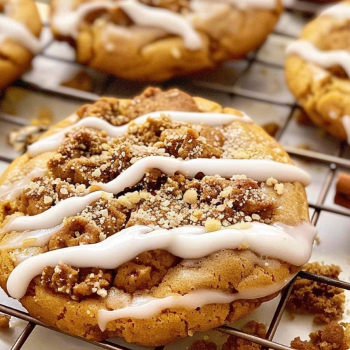 Pumpkin Coffee Cake Cookies with Cinnamon Streusel