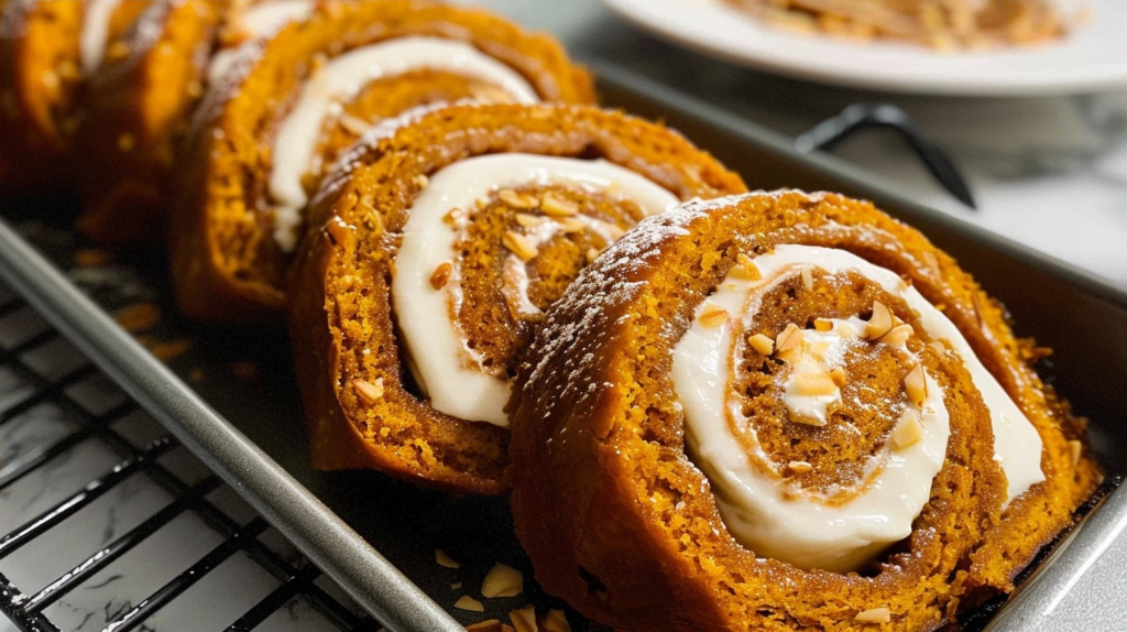 Pumpkin Rolls With Cream Cheese Filling