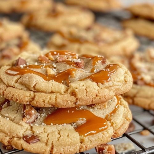 Salted Caramel Toffee Cookies