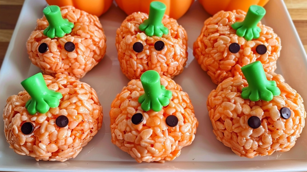Rice Krispie Treat Pumpkins for Autumn Parties