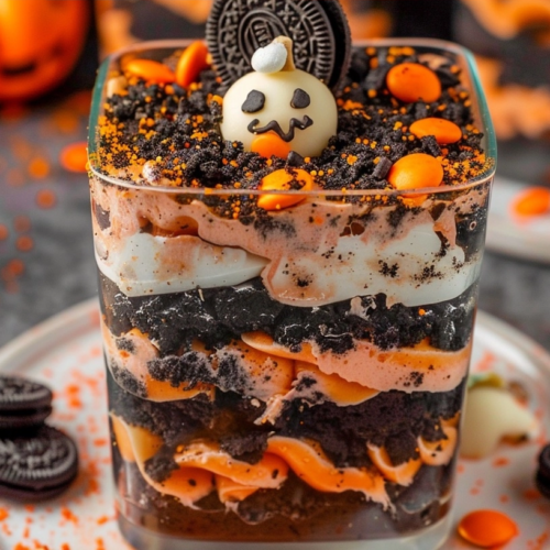 Halloween Oreo Dirt Cake for Spooky Parties