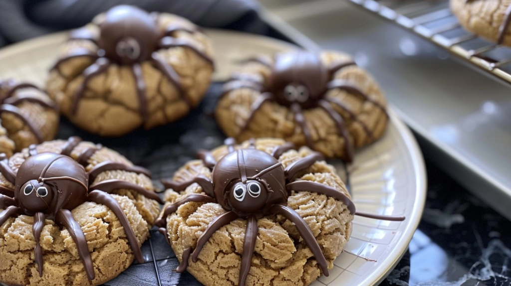 Peanut Butter Spider Cookies for Halloween Treats
