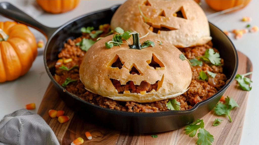 Halloween Jack-O'-Lantern Sloppy Joes