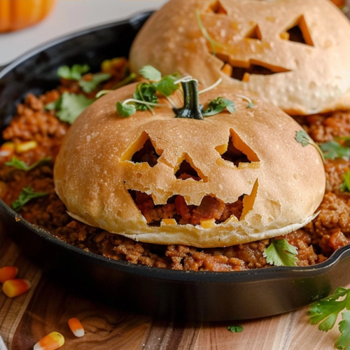 Halloween Jack-O'-Lantern Sloppy Joes