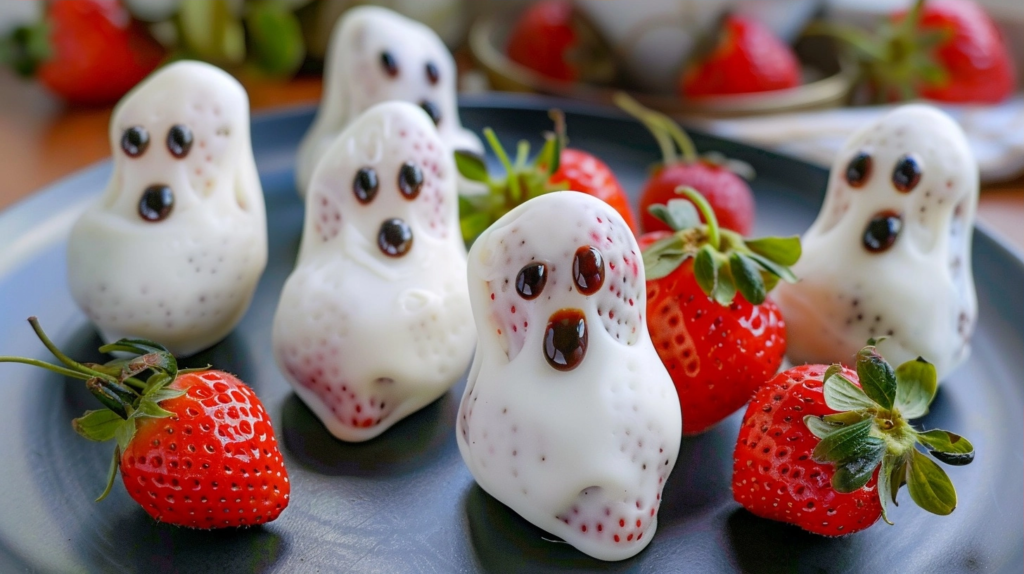 Spooky Ghost Strawberries for Halloween Treats