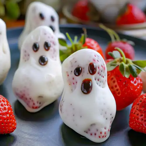 Spooky Ghost Strawberries for Halloween Treats