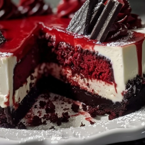 Vampire Bite Red Velvet Cheesecake